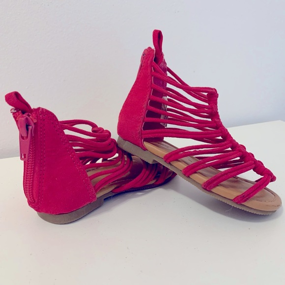 Hot Pink JF Toddler Girls Strappy Summer Sandals Size 6 - Picture 2 of 5